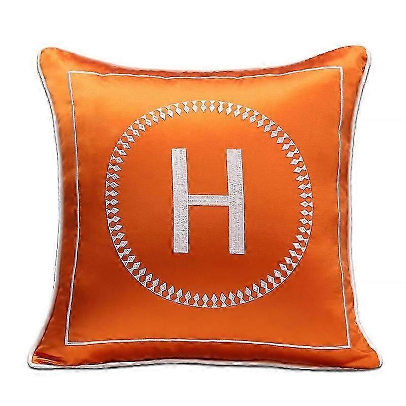 H Latter Printed Throw Pillow
