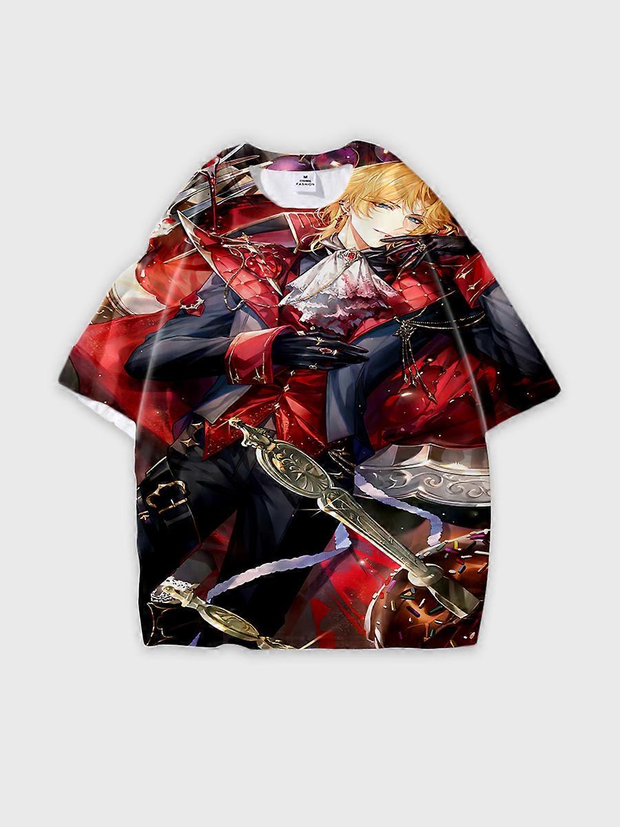 T-shirt round neck Role Pattern loose short sleeve E3578