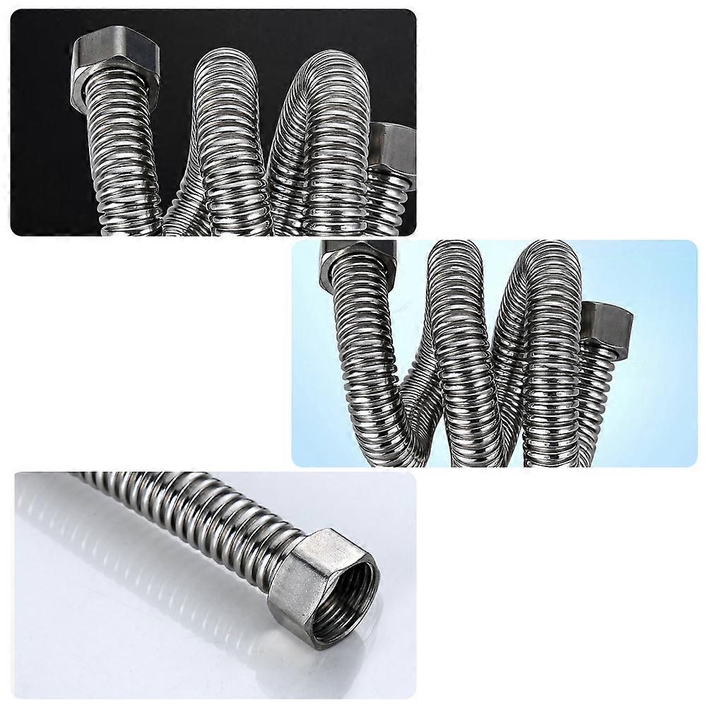 Stainless Steel Flexible Corrugated Hose for Water Heater Use with Vibration Absorption 1.2CM Silver