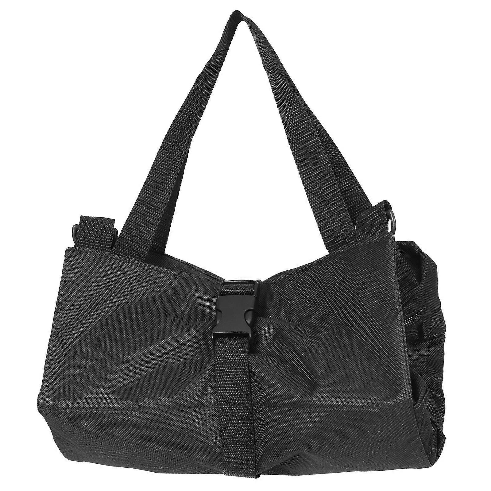 Black Oxford Cloth Tool Roll Bag for Storage Large Capacity Lightweight Portable Multifunctional Truck Organizer 7.5"x12"