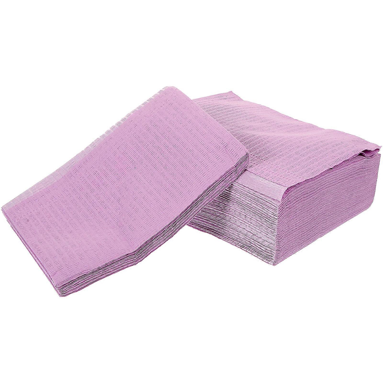 Disposable Bibs in Purple Color Made of Non Woven Fabric for Clinic Use 125 Sheets