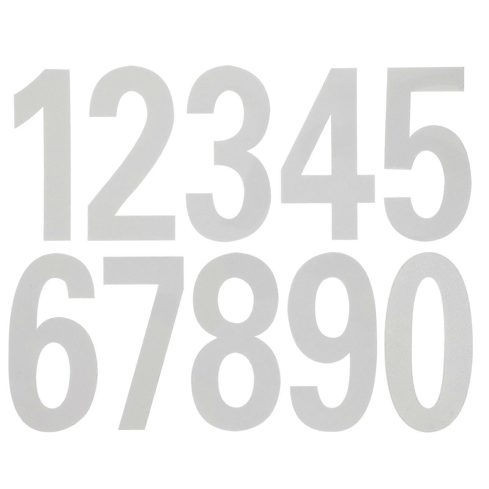 4 Sheets Reflective Number Decals for Outside Doorplate Sticker Mailbox Numbers