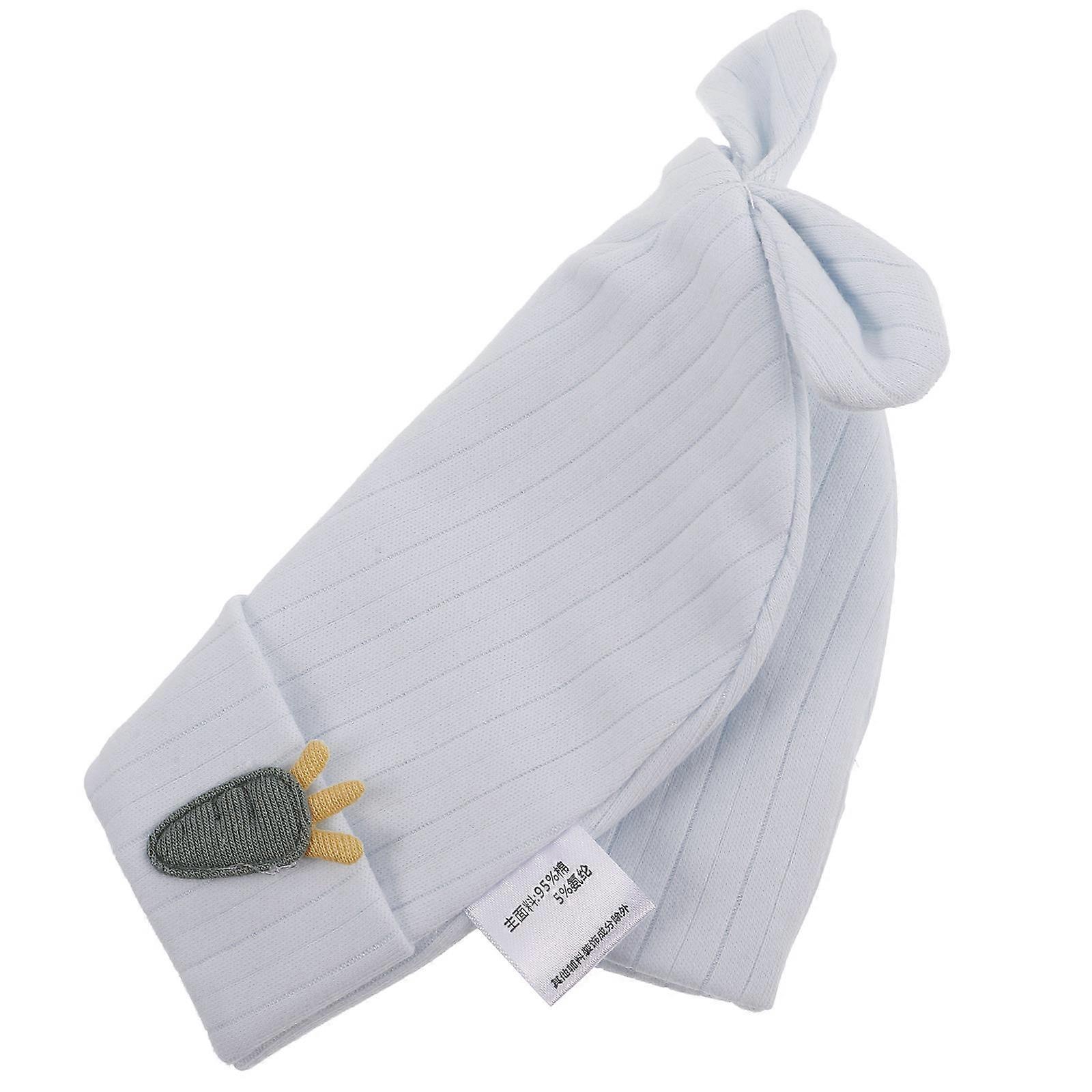 Soft Cotton Beanie Hat with Cute Rabbit Ears Design for Spring, Autumn, and Winter – Sky Blue