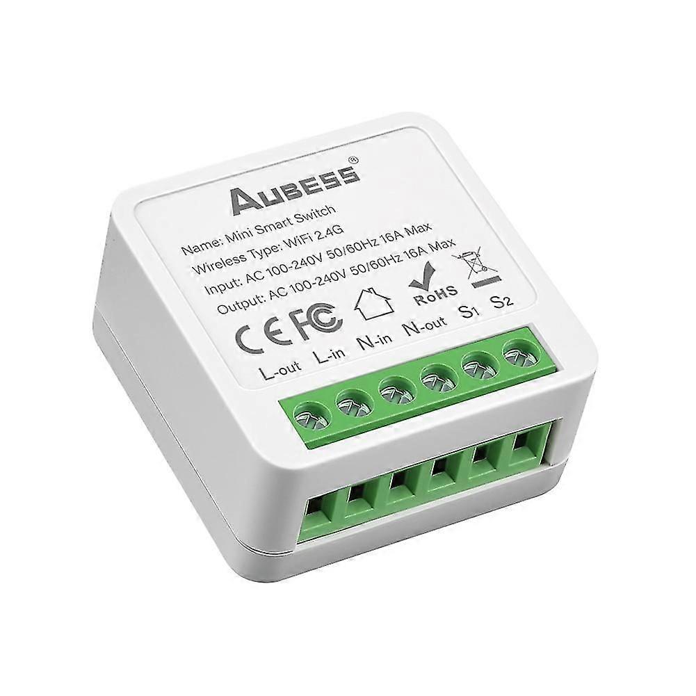 AUBESS Tuya Smart Home Gadgets Mini WiFi Smart Switch Light Switch Relay Module Voice Control