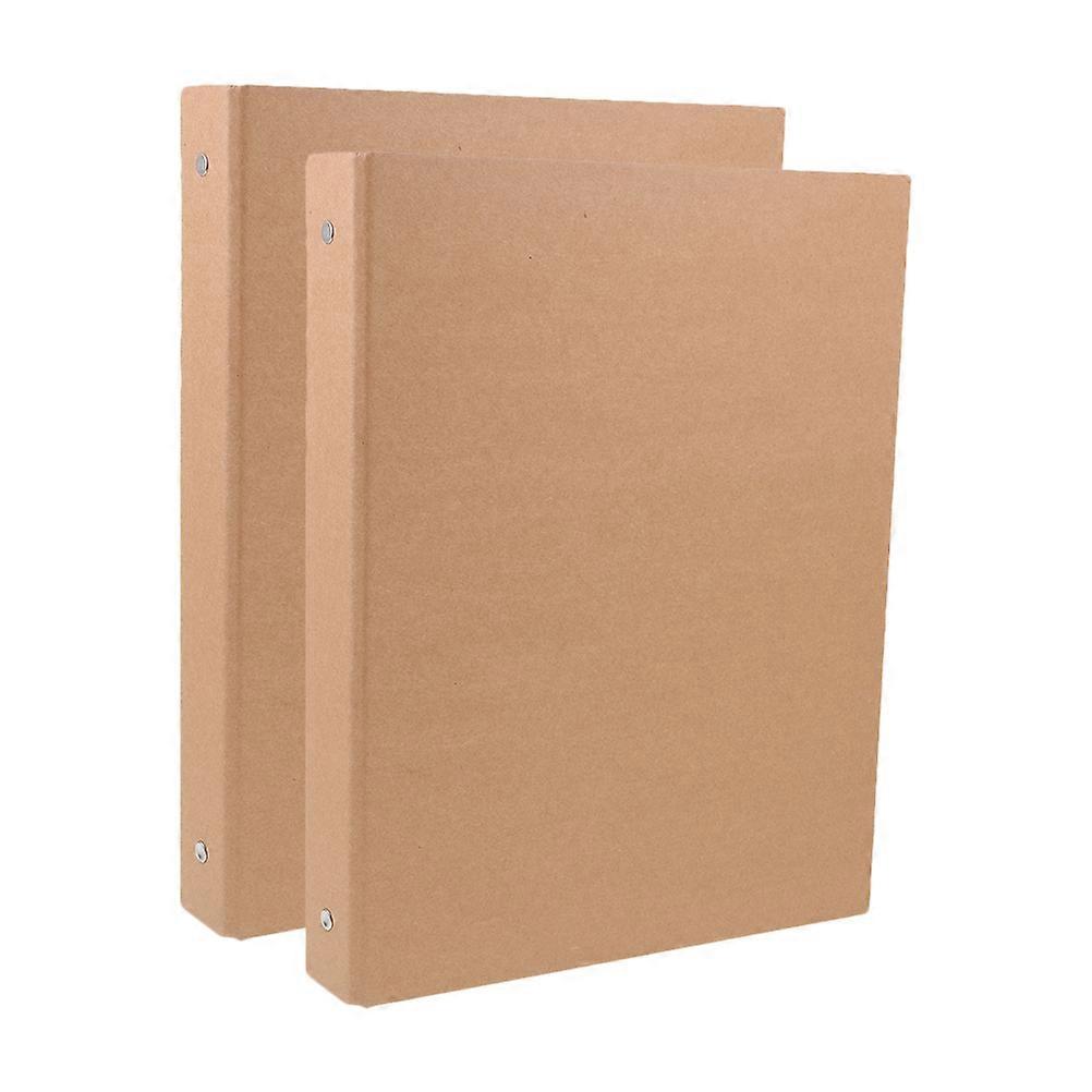 2pcs Kraft Paper Binder Covers Reusable Ring Notebook Shells File Organizers for School Office Lightweight Easy to Clean for Students Teachers