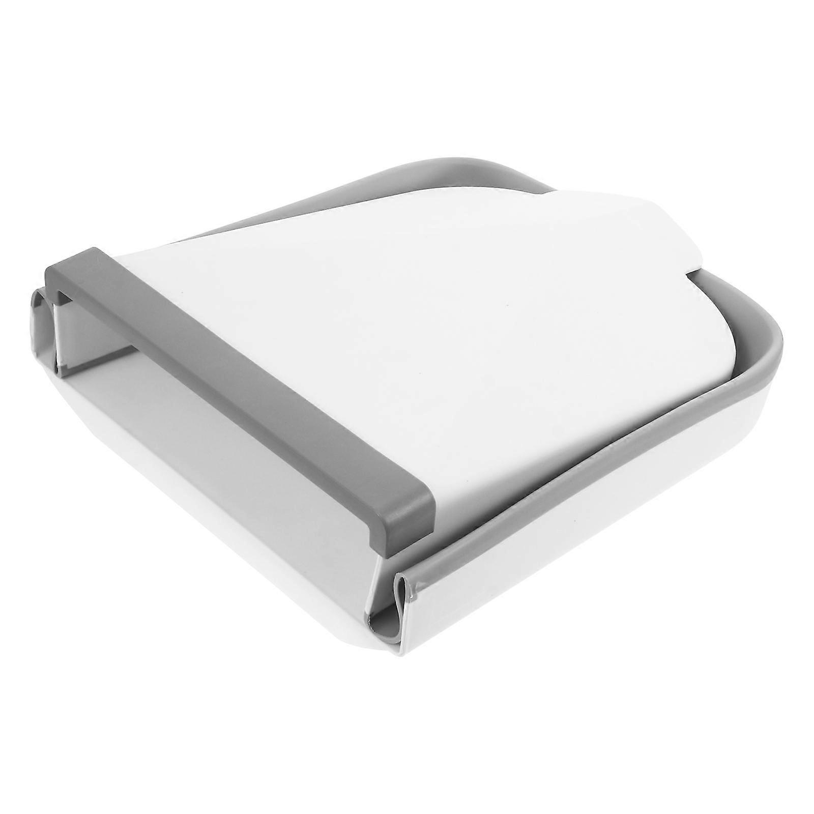 Folding Trash Can Wall Mounted Space Saving Strong Capacity Modern Creative Waste Container White