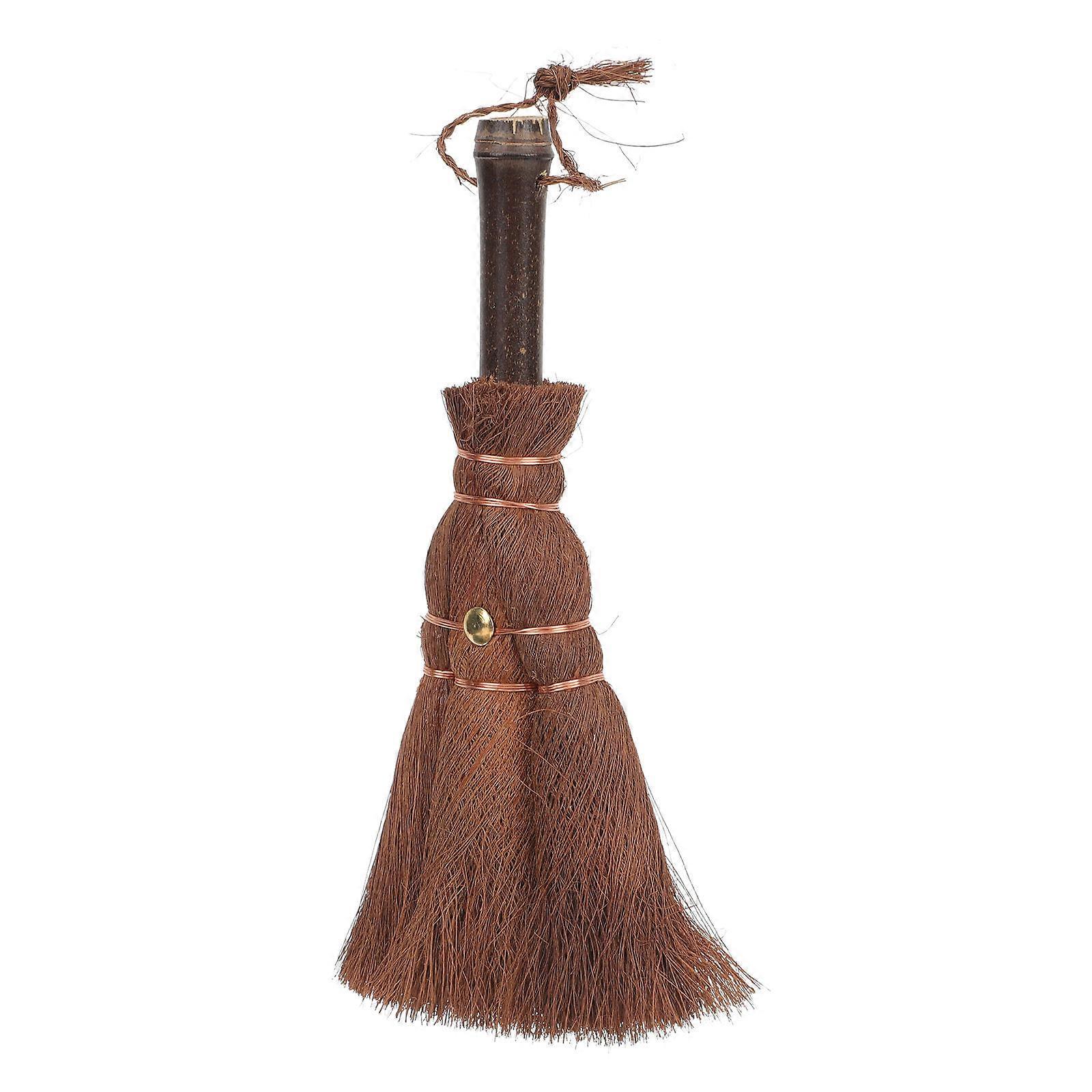 Handmade Woven Broom for Cleaning Use Crafted with Synthesis Material Light Brown 7.5 Inches