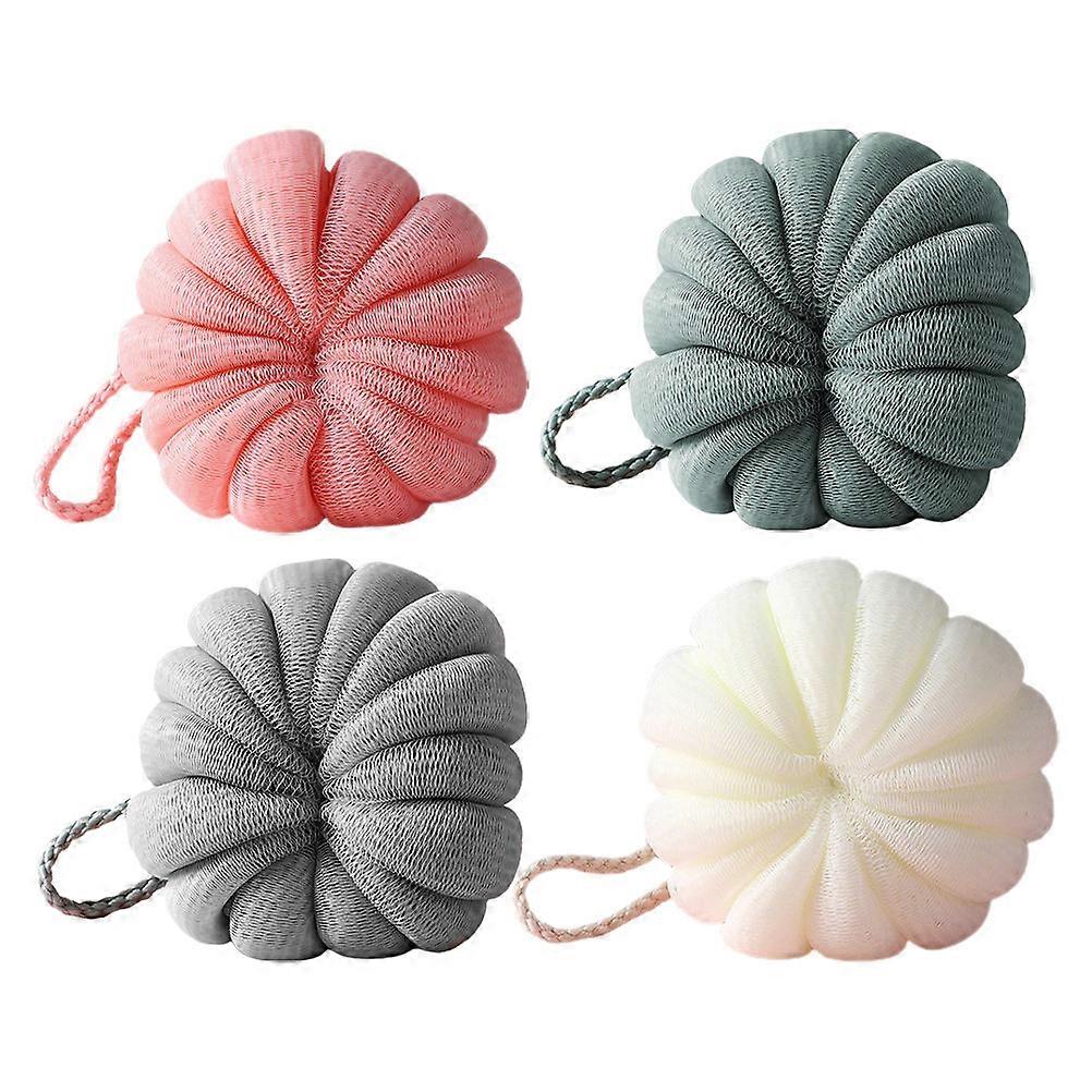 Pumpkin Shower Pouf 4Pcs Practical Design Bathroom Tool For Families 26x12x12cm Deep Cleaning