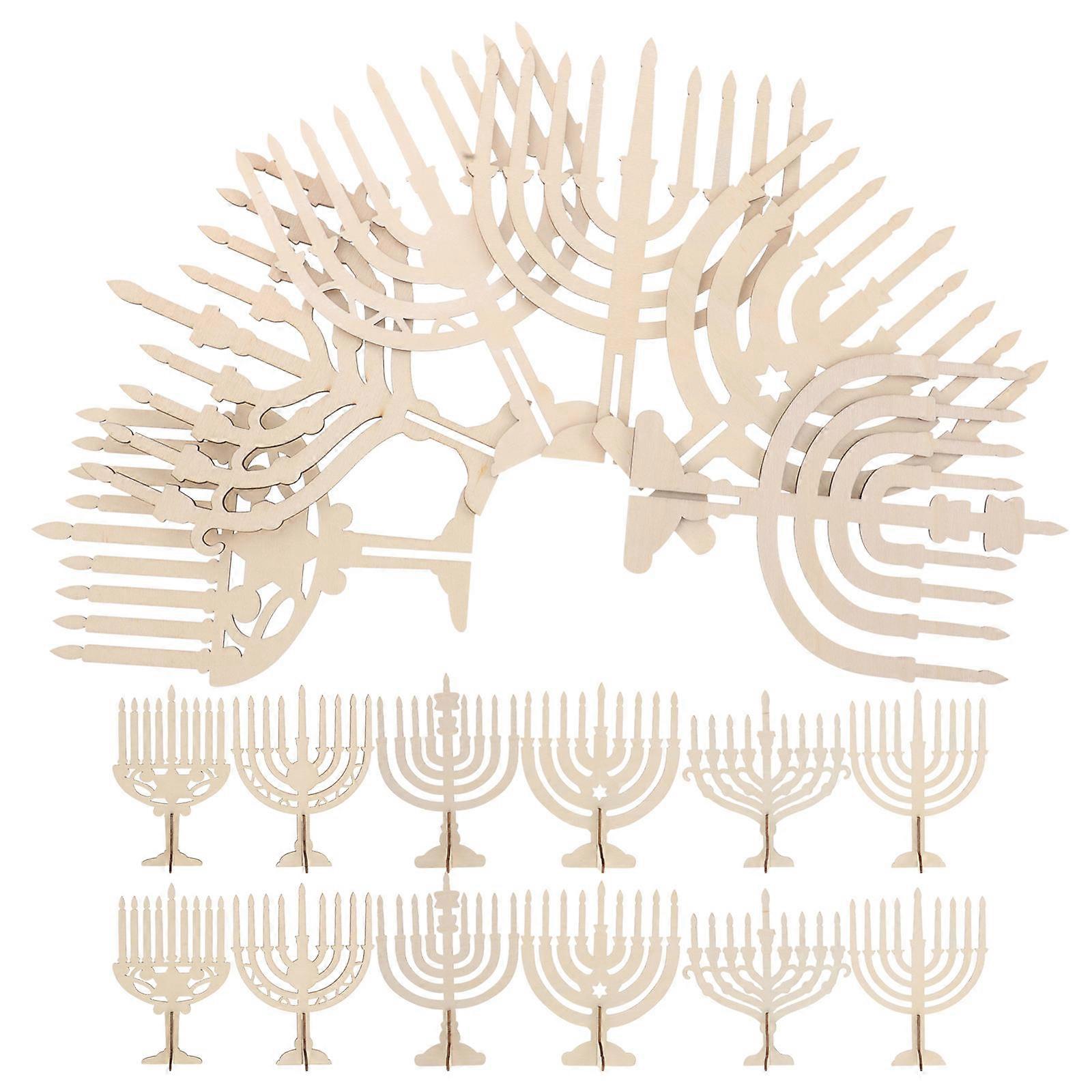 Wooden Candle Holder 24 Pcs Unique Design For Festive Atmosphere And Home Decor Complements Parties