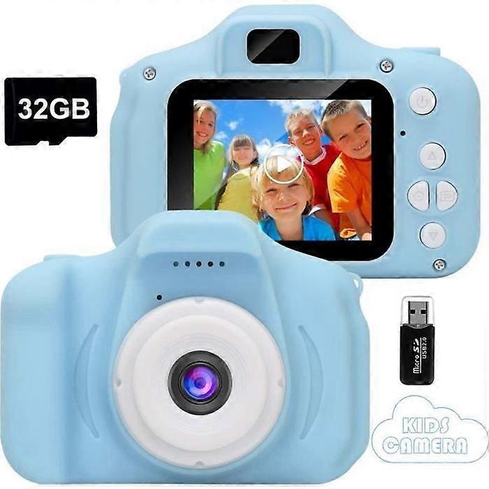 AAIWTD Kids Camera, Mini Rechargeable Digital Camera Shockproof Camcorder Photo Video for Girls Boys,800W 32G