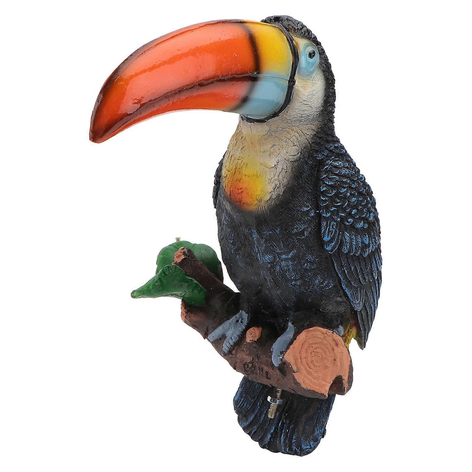 Garden Enthusiasts Black Parrot Statue Decor 1Pcs