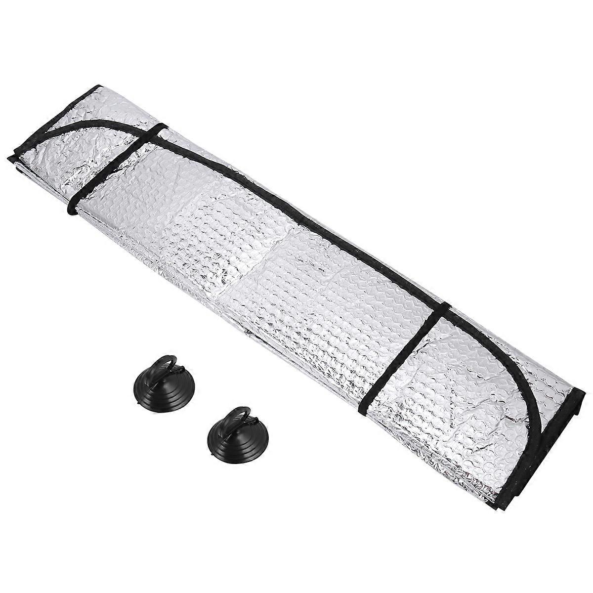 Foldable Windshield Sun Visor with Heat Reflective Aluminum Foil for Car Silver Easy to Install and Remove 1 Piece