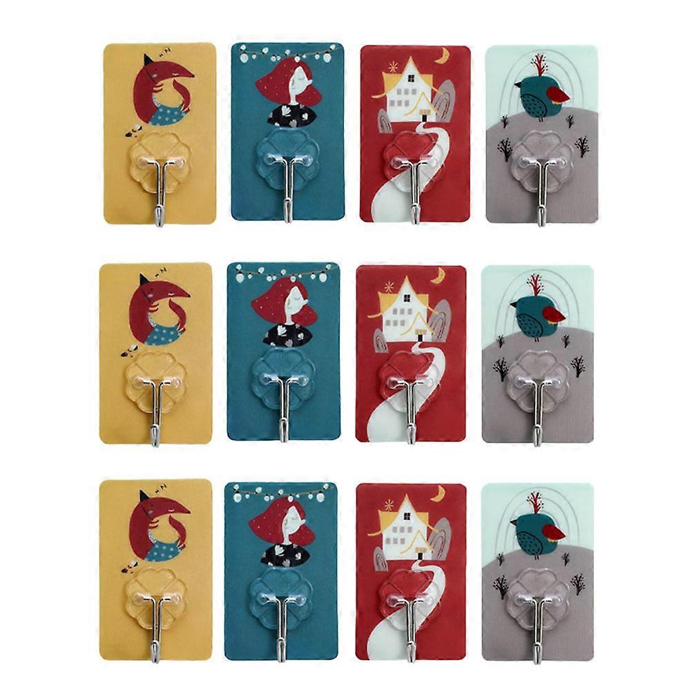Cartoon Wall Mounted Hooks 20Set For Household Bathroom Organization Assorted -adhesive Utility
