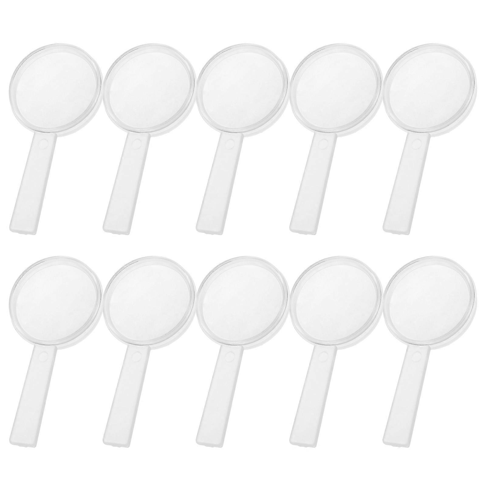 Lightweight Handheld Magnifier 10 Pcs Transparent Educational Toy For Kids Outdoor Activities Magnification Enhancing Observation Experience