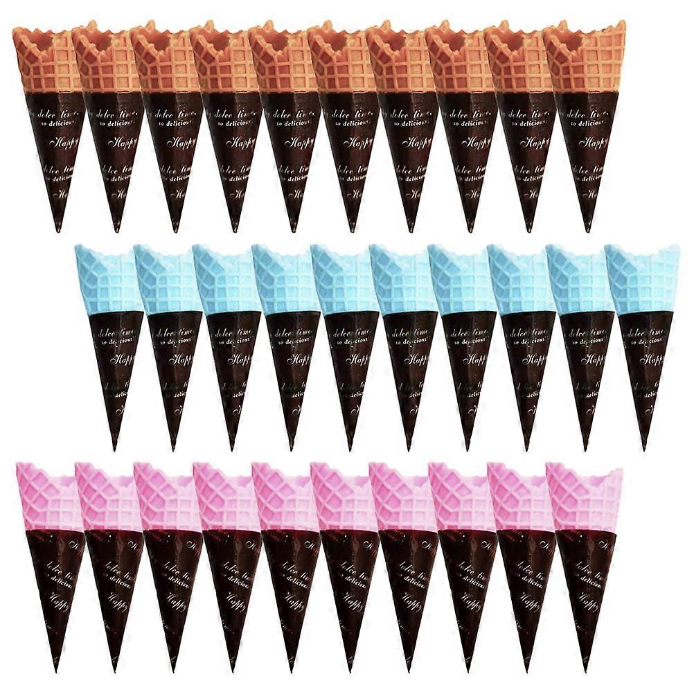 24pcs Mini Ice Cream Cone Models Adorable Fake Dessert Charms for DIY Crafts, Early Education & Creative Projects