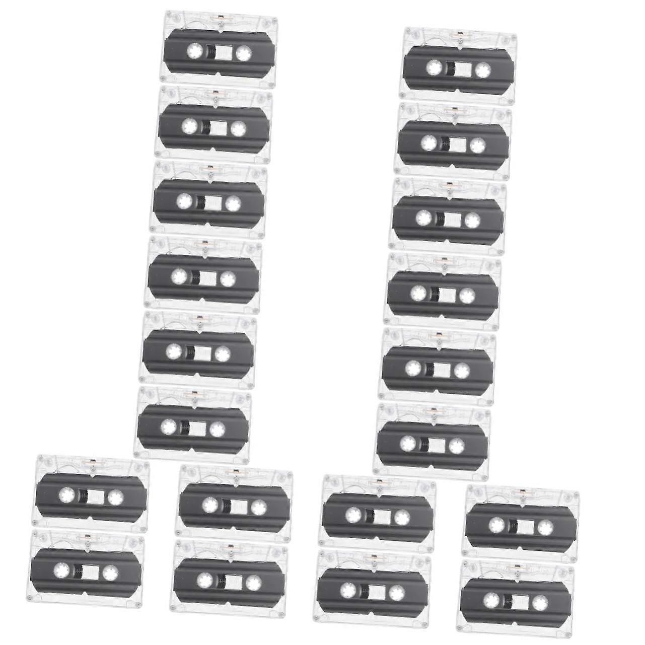 Pack of 20 Audio Cassette Tapes, Low Noise Voice Recording Cassettes, Standard Size with 30 Minutes Recording Time