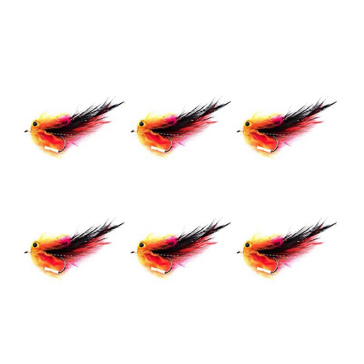 6Pcs Trout Salmon Pike Streamer Fly for Fly Fishing Flies Size 4 Hook