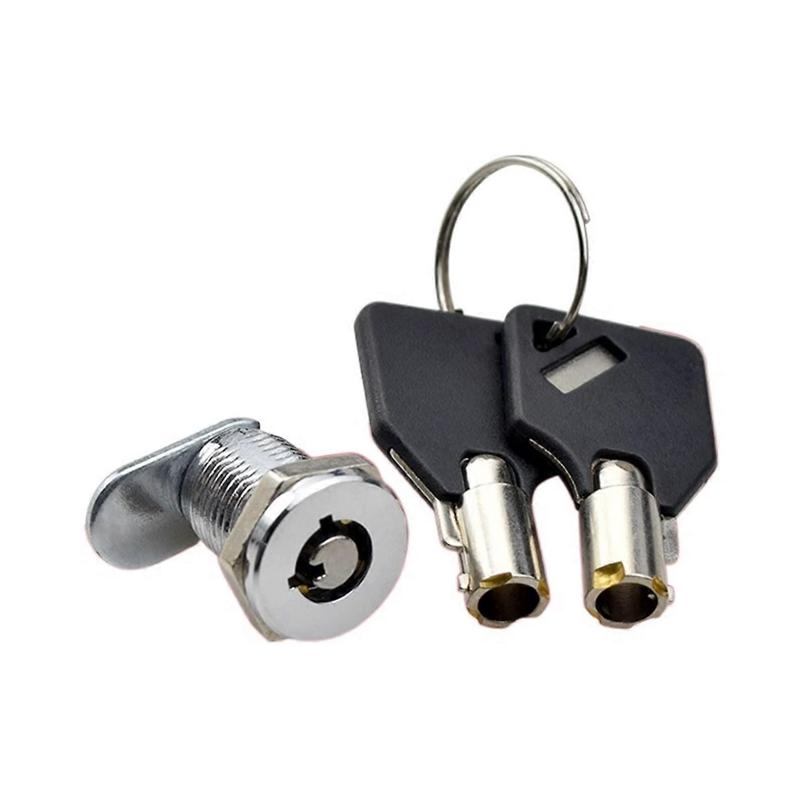 Mini Tubular Lock With Two Keyways, Key Can Be Removed After Turning, Silver, 1 Piece