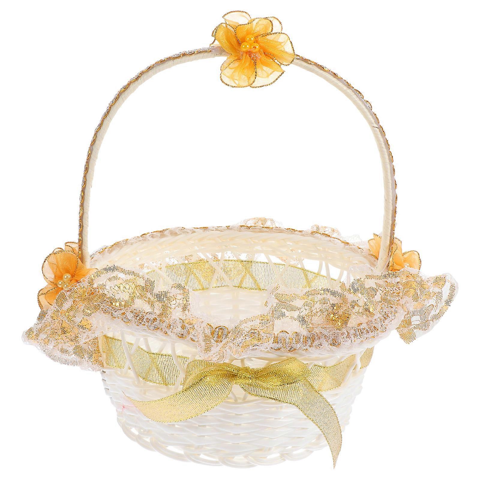 Flower Girl Handheld Wedding Baskets, Portable and Elegant for Special Events