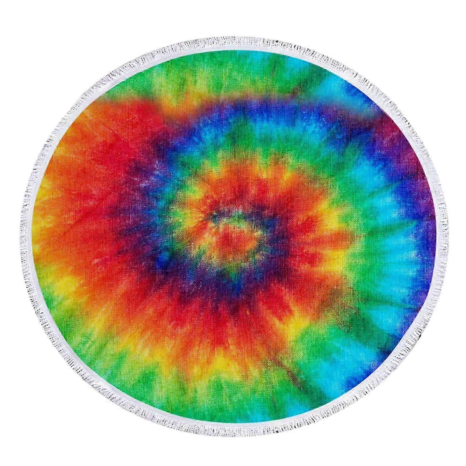 AURA Round Printed Beach Towel Microfiber Shawl Beach Towel Beach Mat Microfiber