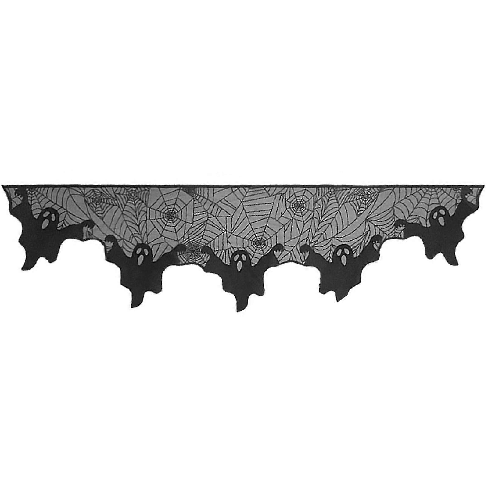 Soft Tablecloth For Halloween Parties, Soft Fabric, Mesh Pattern Table Decor, Mantel Scarf, Indoor Festivities