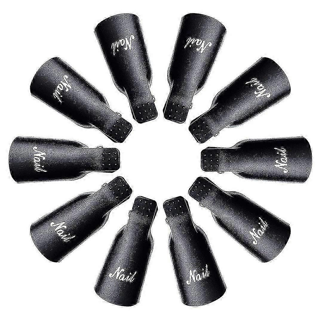 10個ブラック-ネイルアートツールネイル除去クリップ(1パックに10個)美しさと