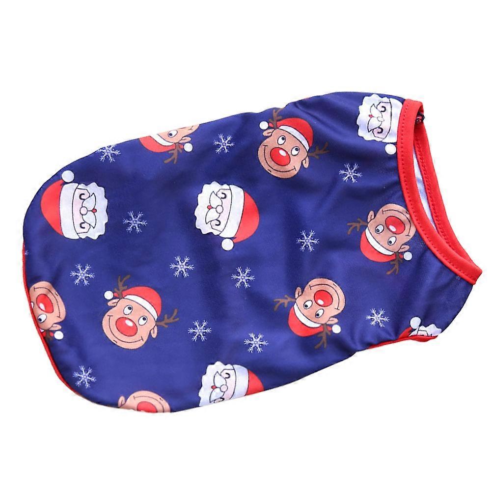 Xmas Dog Clothes Polyester Vest for Small Dogs with Cartoon Prints Multi Colorful Christmas Theme