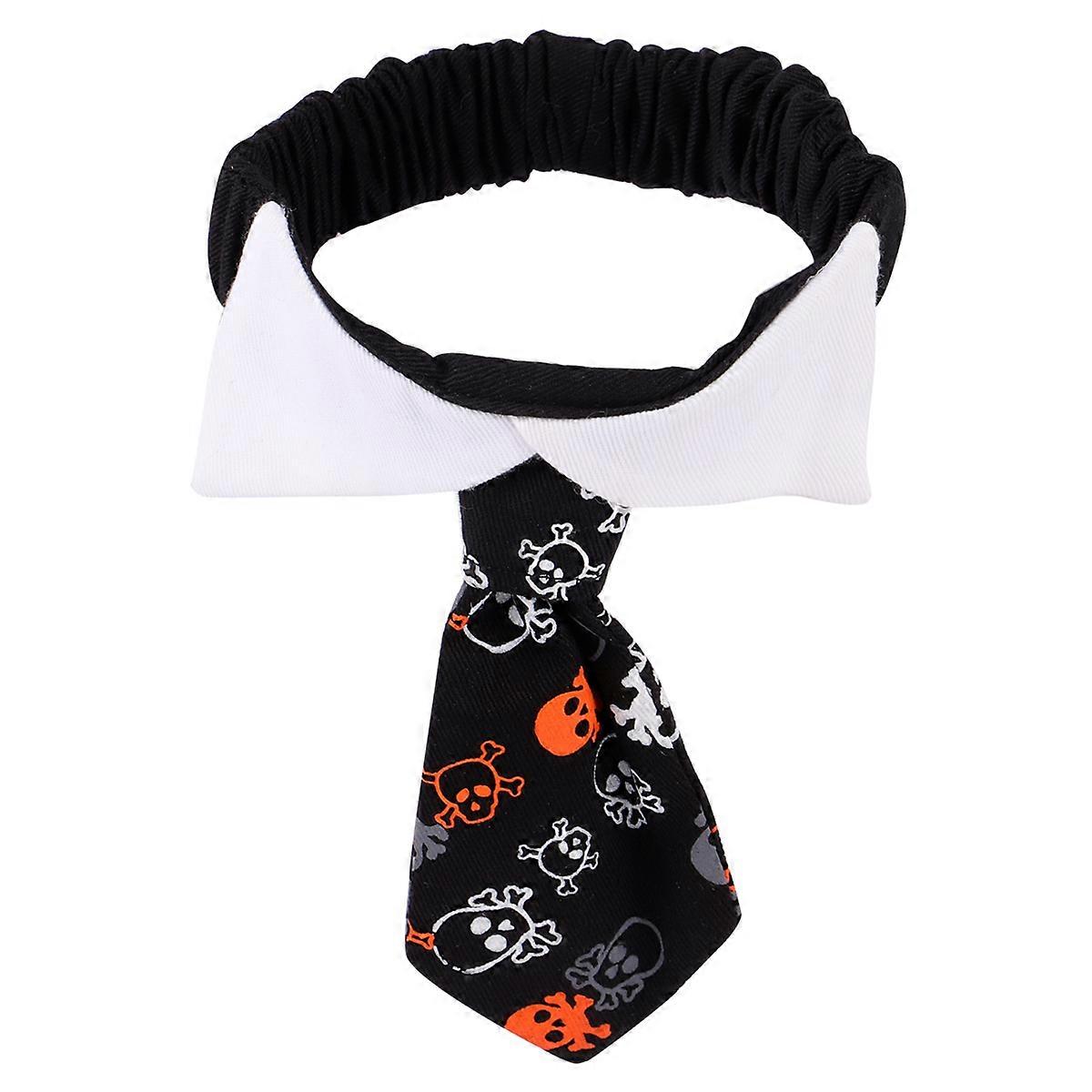 Halloween Dogs Neck Ties Skull Pattern For Pet Owners Adjustable 1Set