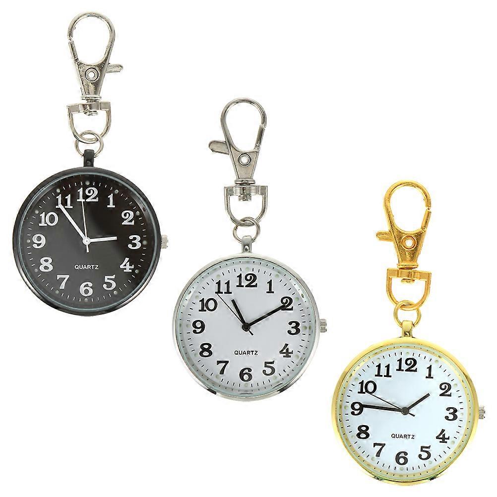 Novelty Pocket Watch For Men 3Pcs Round Dial Perfect For Birthdays Featuring Lightweight And Easy To Hang Design