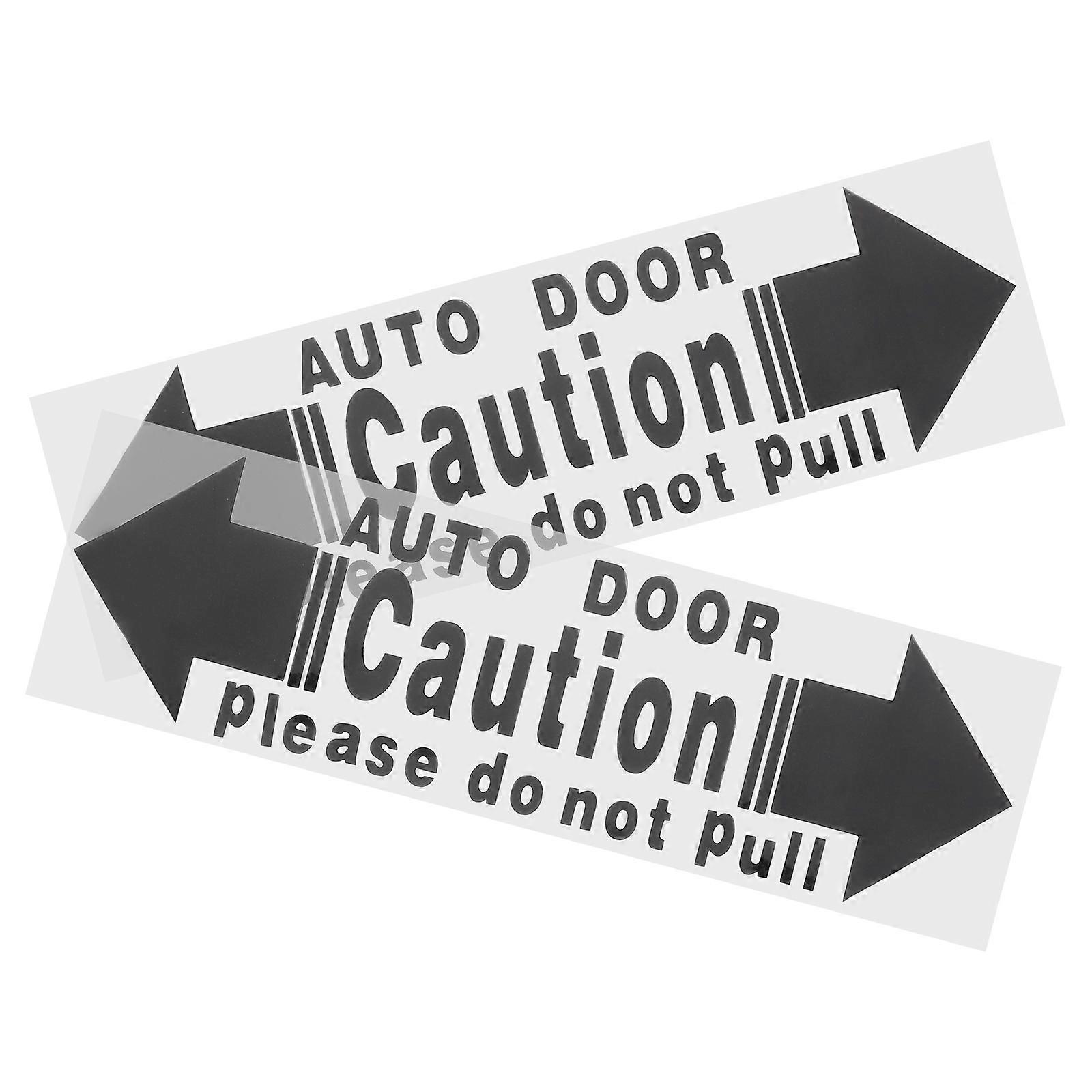 Car Door Warning Stickers for Automatic Door 2Pcs Black PVC Stickers
