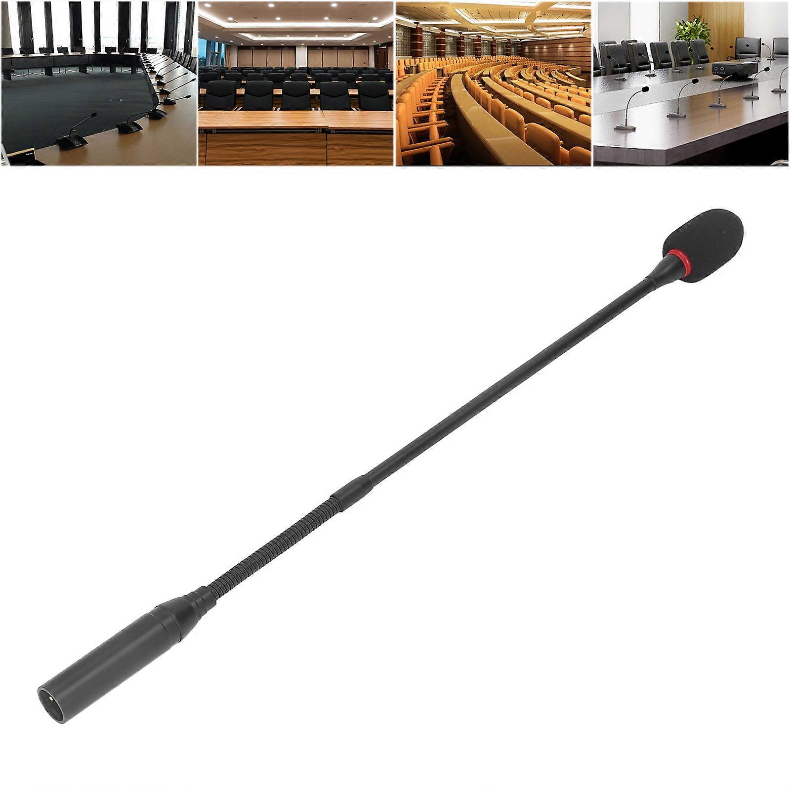Gooseneck Microphone 17.7in Flexible Noise Reduction Gooseneck Plug in Microphone with Power Indicator for Meeting Rooms
