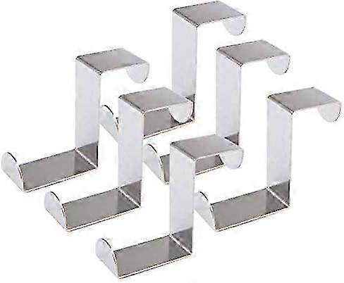 6PCS Over Door Hooks 45MM Stainless Steel Reversible Hooks Cupboard and Drawer Hooks Coat Hooks Over Doors 1mm Thickness