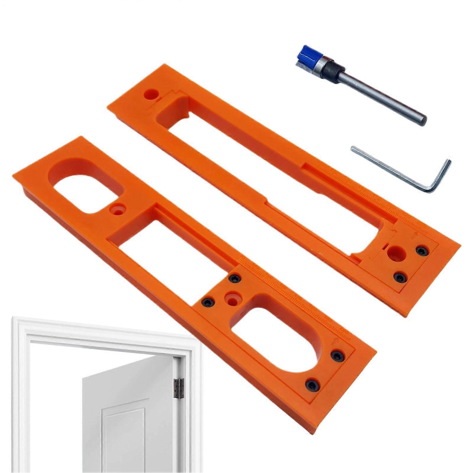 Door Hinge Template - Adjustable Hinge Jigs for Mortise Holes, Non-Slip Design for Beginners, Woodworking and Garage Repairs