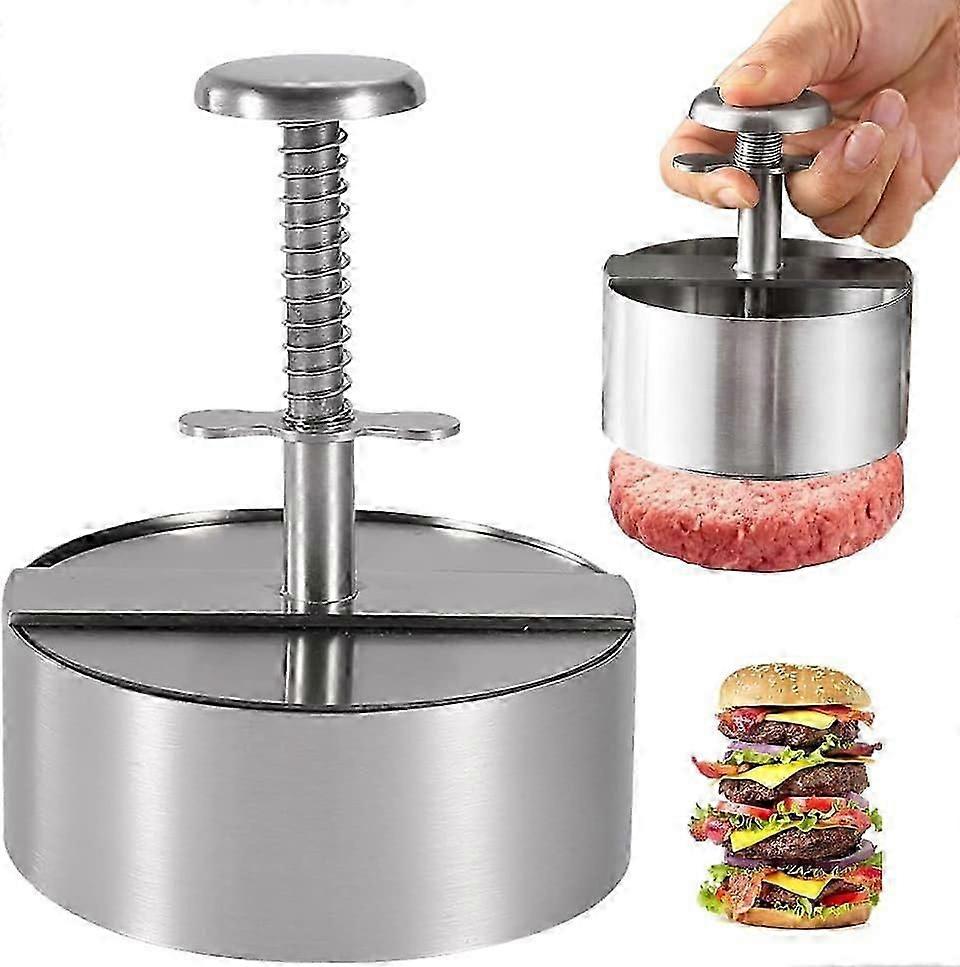 Burger Press Maker, 304 ανοξείδωτο ατσάλι χάμπουργκερ Patty Maker, ρυθμιζόμενο αντικολλητικό μπιφτέκι Κάνοντας καλούπια είναι κατάλληλα για μπιφτέκια βοείου κρέατος (114MM)