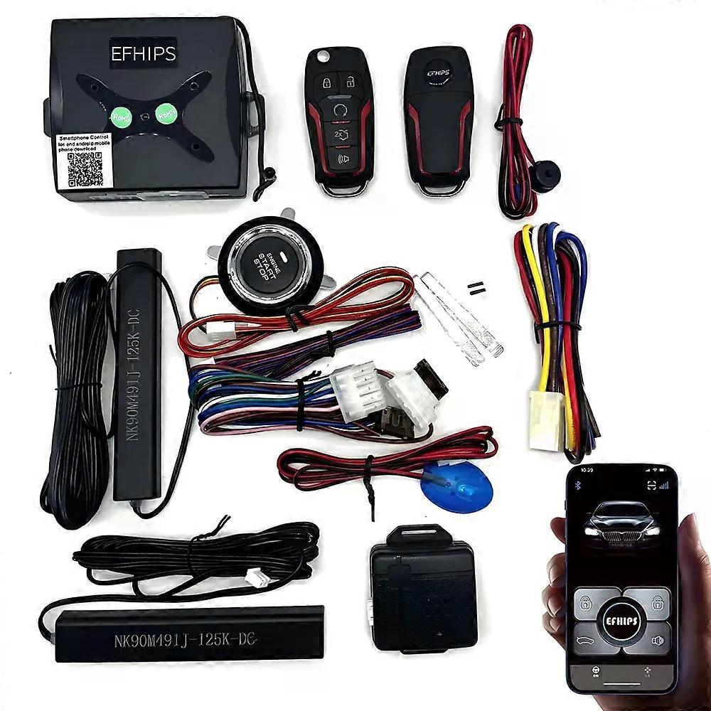 Phone APP Engine Remote Start Car alarm Push Start-Stop Button To Start Ignition System Central Locking Keyless Entry for car