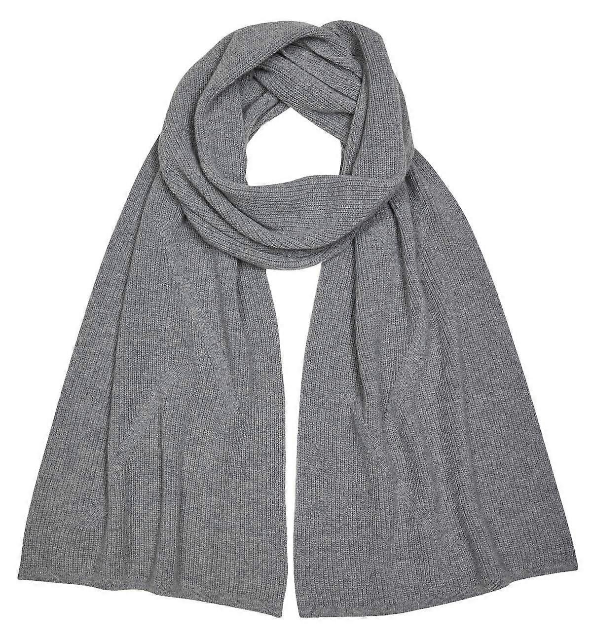 Falke Ribbed Lambswool Scarf - Grey Mel
