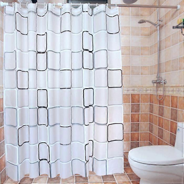 Thicken Square Pattern Waterproof Shower Curtain 240*200cm