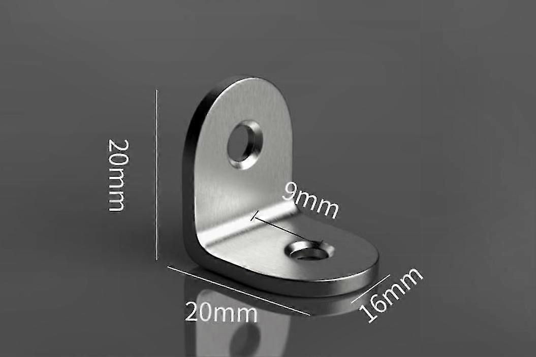 50 Pack 20x20mm Stainless Steel Corner Brackets for Shelving, 90 Degree Angle U-Bracket for Mounting and Fixing Projects