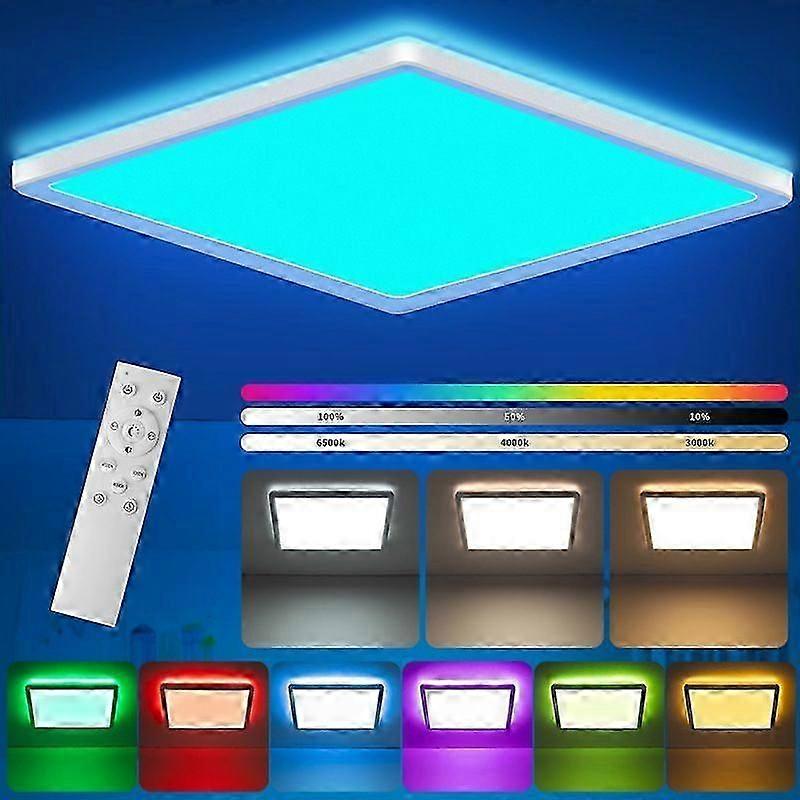 rgbcw led תאורת תקרה ניתנת לעמעום עם שלט רחוק תאורת לילה 24w חוטי פרופיל נמוך אורות תקרה לבית -chan