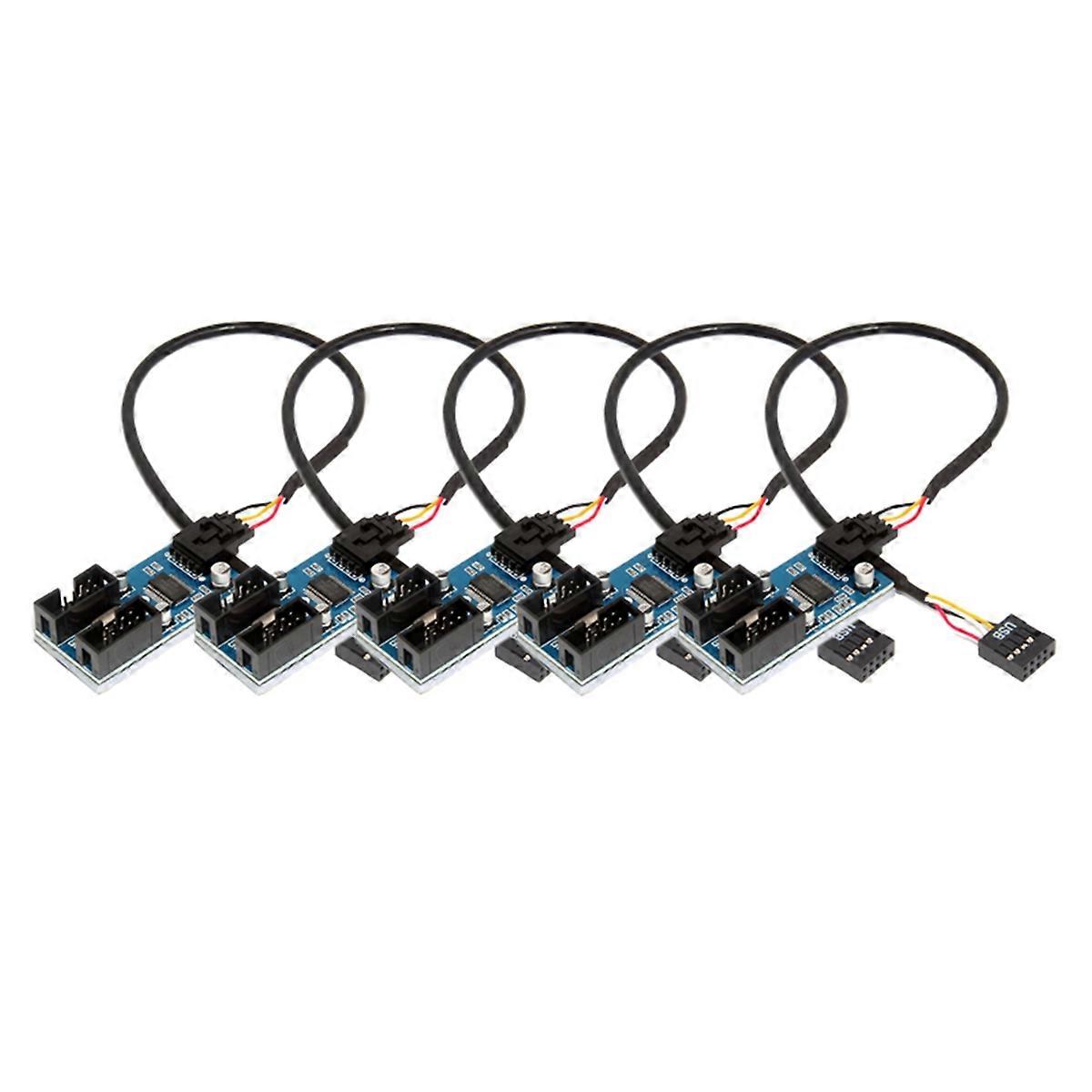 1to2 9Pin USB Splitter Motherboard Extension Cable 5 Pcs