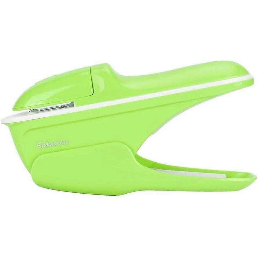 ABS Stapleless Stapler Book Paper Stapler Staple-Free Stapler Manual Folder One-Hand Tool (Green)