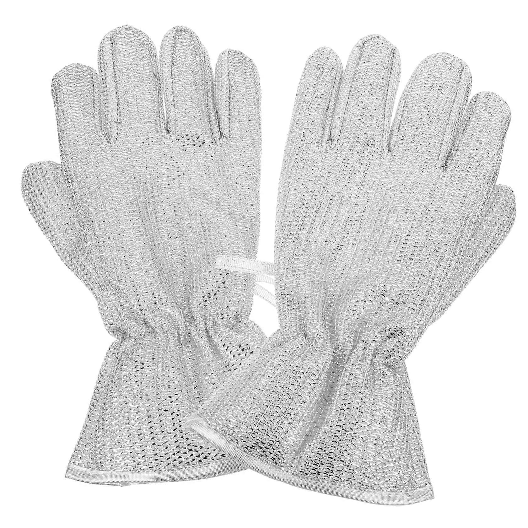 1pair Heatresistant Kitchen Washing Gloves Oil Dishwashing Gloves for Hand Fivefinger Design for Safe Cleaning Tasks