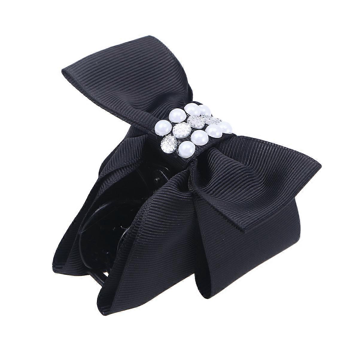 pince à mâchoire bowknot noir avec tissu matériau idéal pour l’utilisation de la décoration et divers styles de cheveux pratique et utile taille moyenne