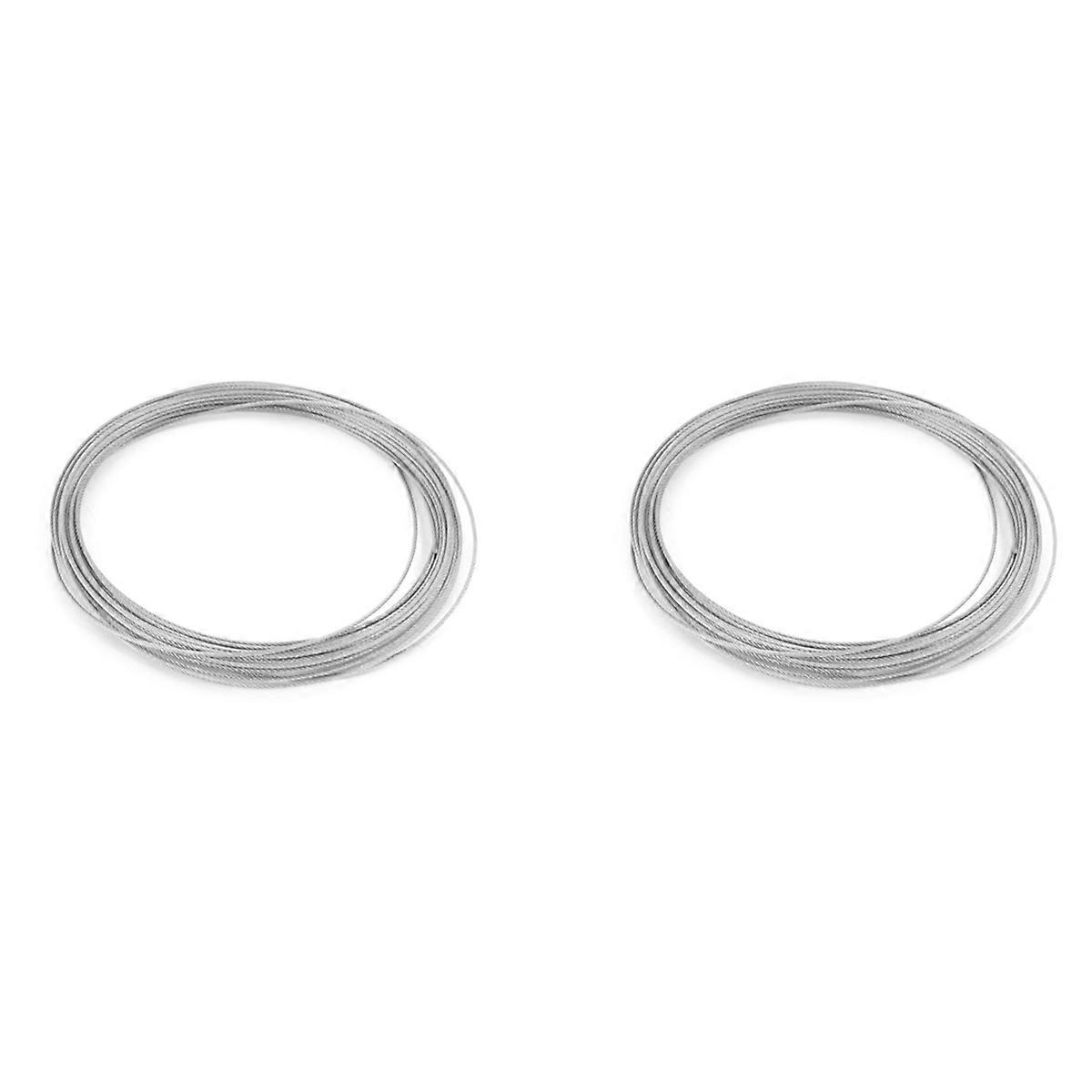 2X Hoisting 7X7 1.2mm Diameter Stainless Steel Flexible Wire Rope 32.8Ft