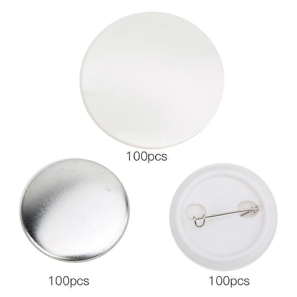 100 Sets 37mm Badge Pin Button Parts Badge Making Supplies DIY Crafts Materials