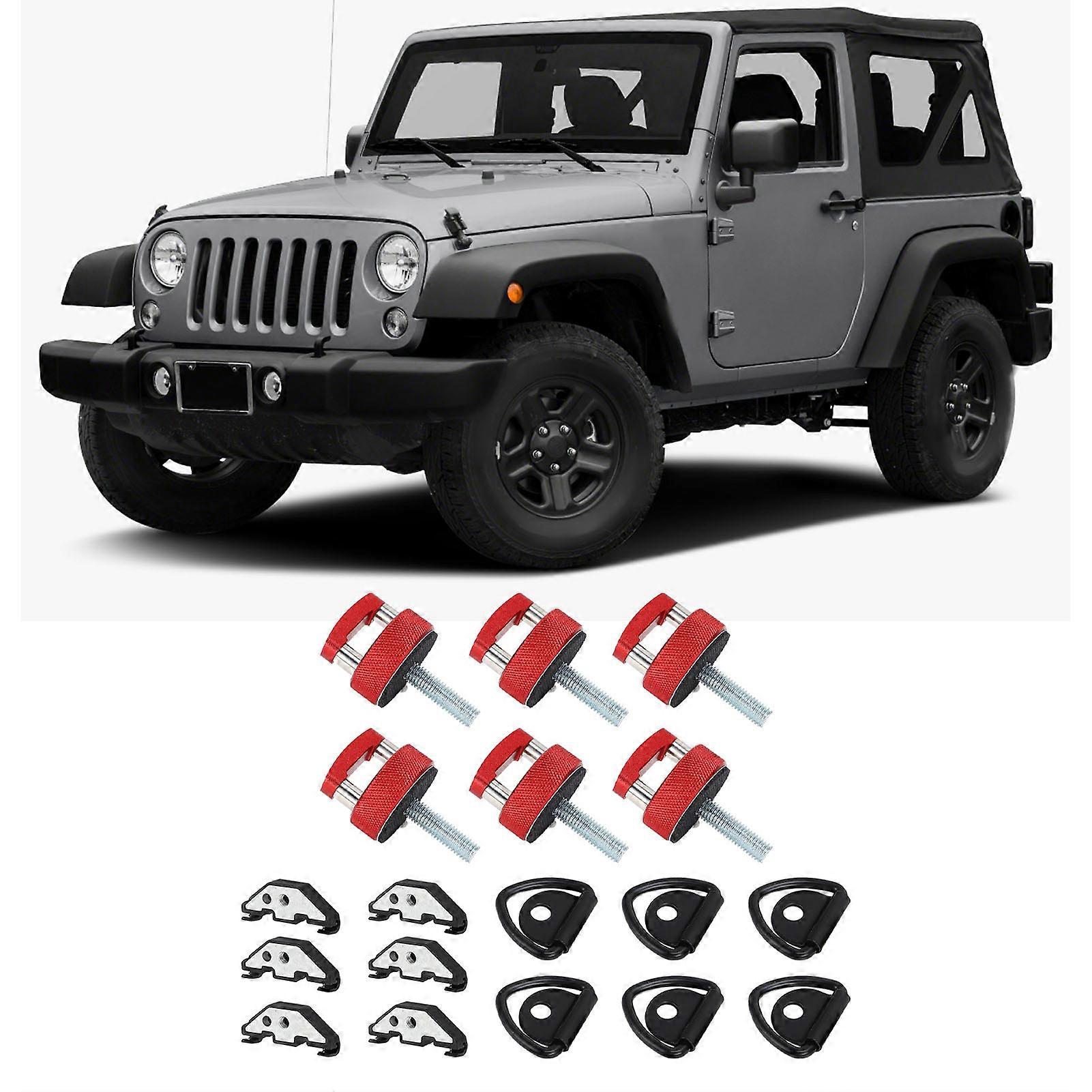 6 Sets Hard Top Quick Removal Thumb Screws Kit Red for JK JL JT