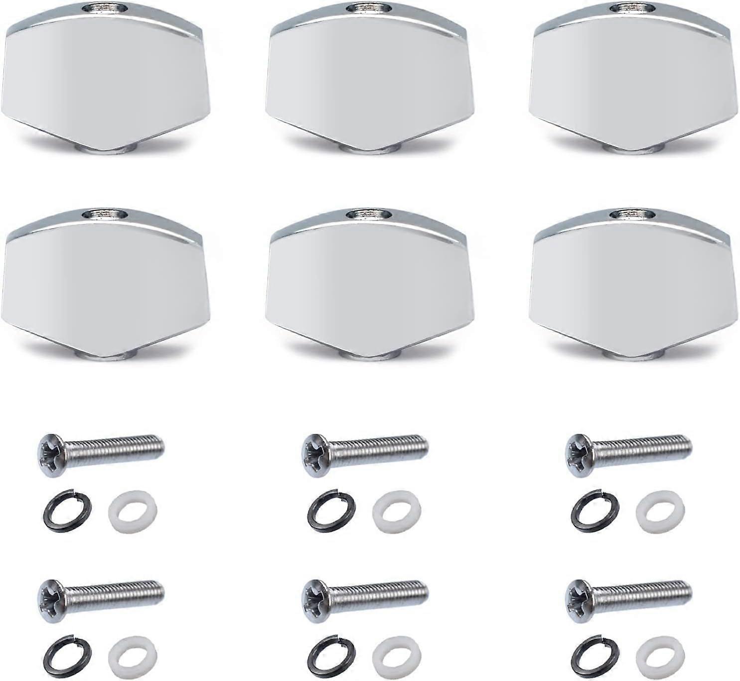 6PCS Metal Small Square Shape Guitar Tuning Peg Tuners Machine Handle Replacemen