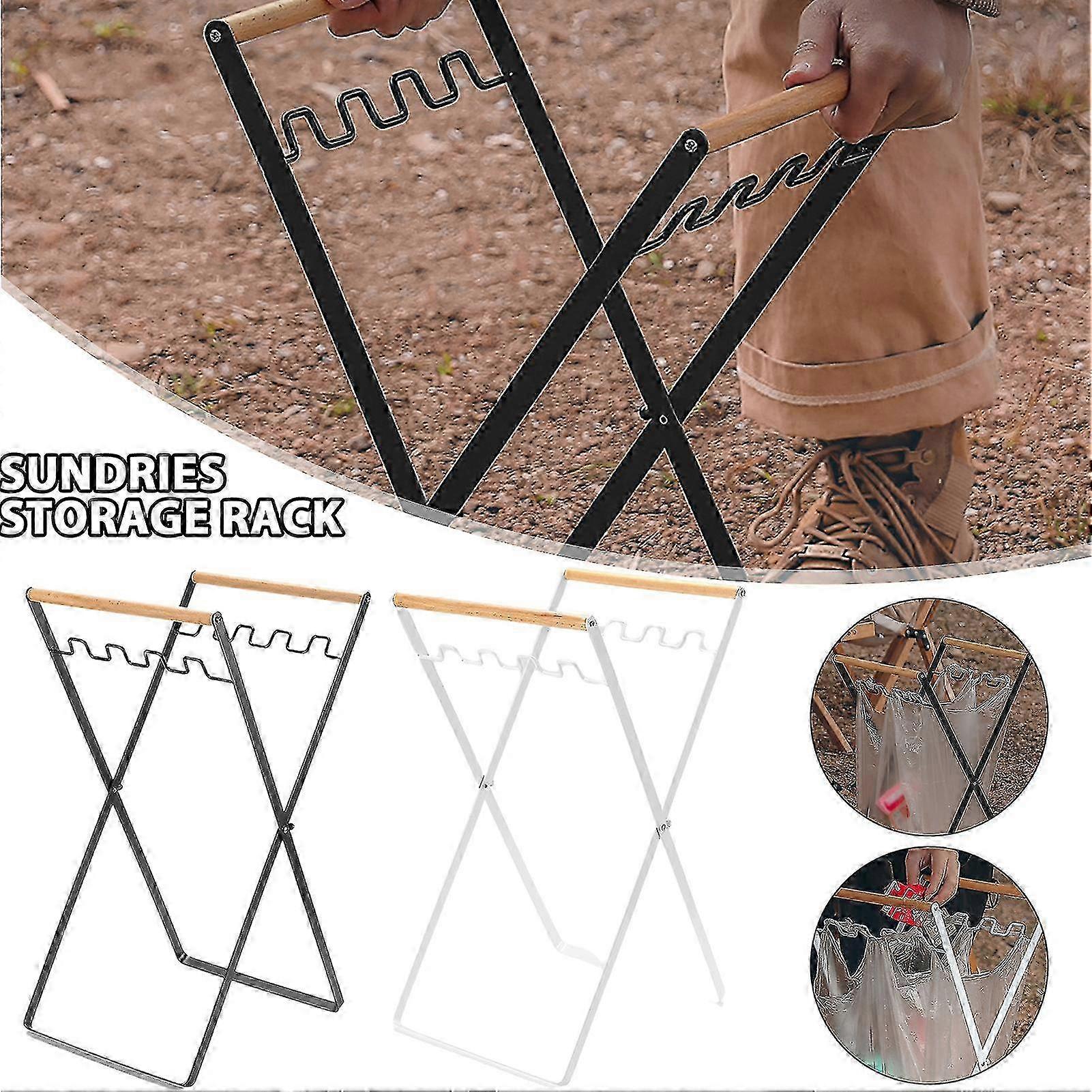 Iron Rubbish Bag Shelf Foldable Portable Rubbish Bag Holder For Out...