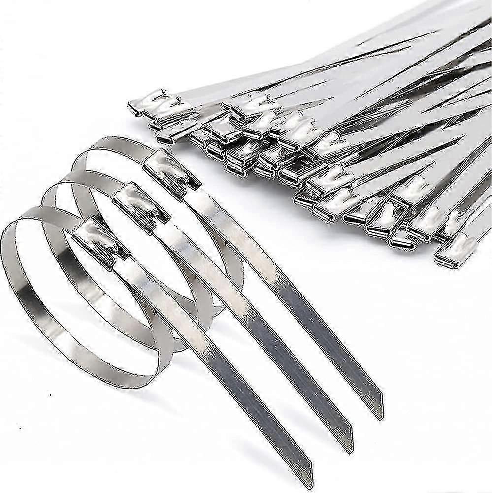 100 قطعة روابط الكابلات 300 مم ، روابط الكابلات المعدنية ، روابط الكابلات المصنوعة من الفولاذ المقاوم للصدأ ، معدن - ANYOU