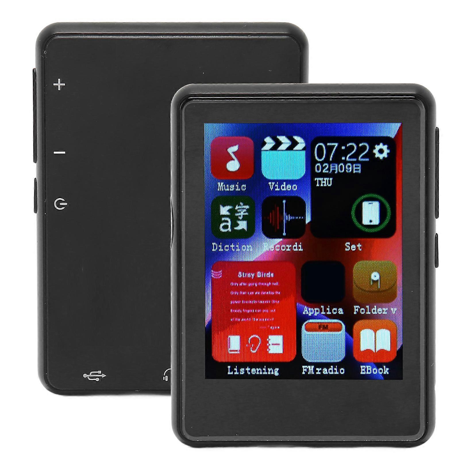 4GB+32GB MP3 Player Bluetooth 5.0 2.4" Touch Screen Black